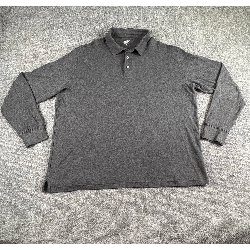 Lands' End Polo Shirt Men's XL‎ Gray  Classic Casual Preppy Business Casual Dad